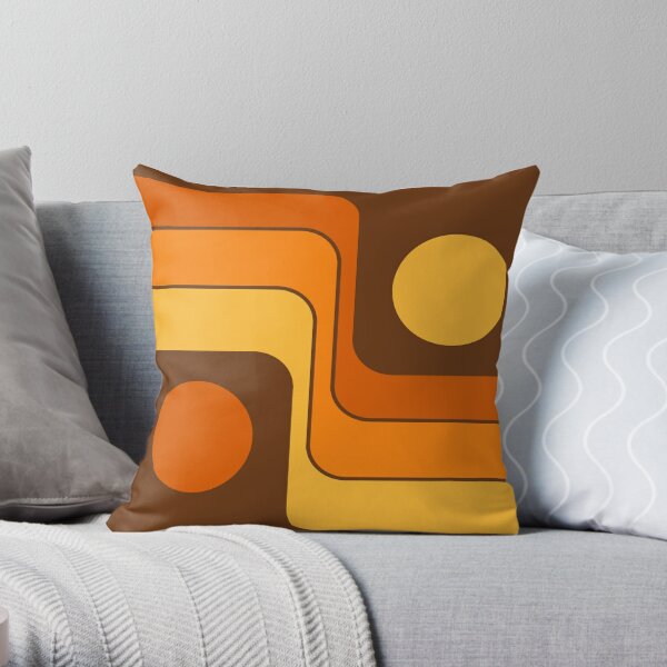Geometric Western pattern - Dark Earth colours Throw Pillow by Suneldesigns