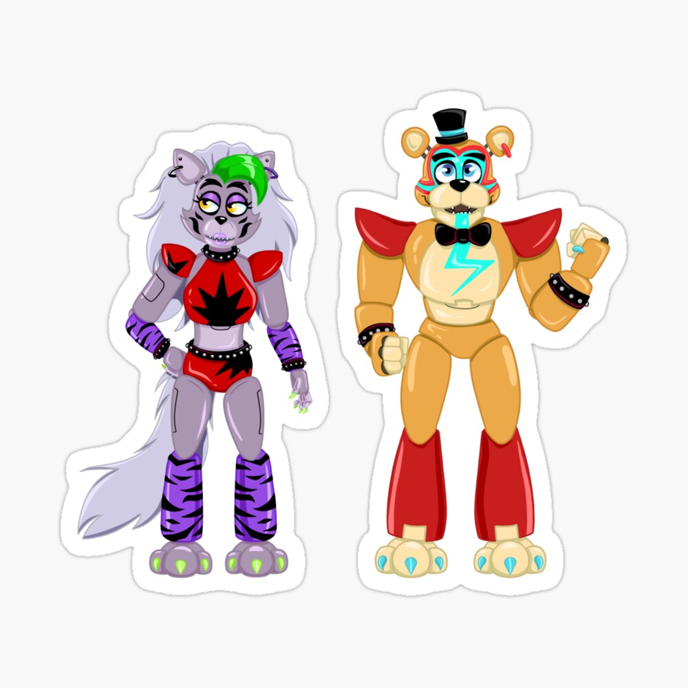 FNAF Security Breach Glamrock Freddy Fazbear and Roxanne Wolf Fullbody  Design