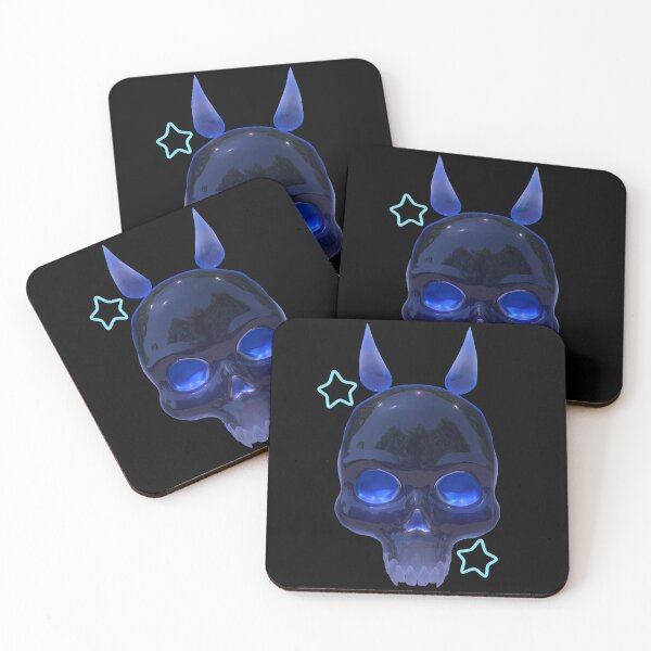Item preview, 3D blue skull with horns designed and sold by blurryspirits.