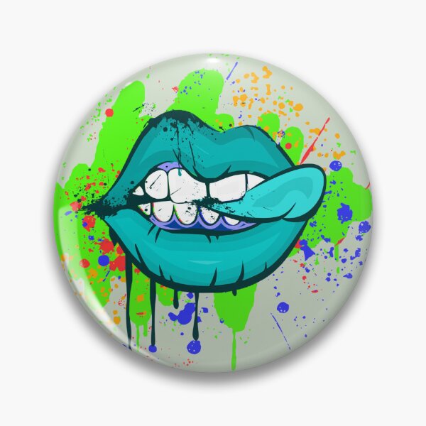 Artikelvorschau, Neon Paint Smirk Tropfende Lippen entworfen und verkauft von LifeProApperal.