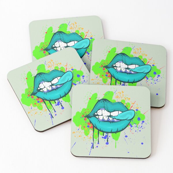 Item preview, Neon Paint Smirk Dripping Lips designed and sold by LifeProApperal.
