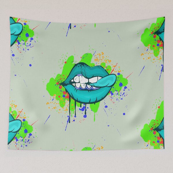 Item preview, Neon Paint Smirk Dripping Lips designed and sold by LifeProApperal.