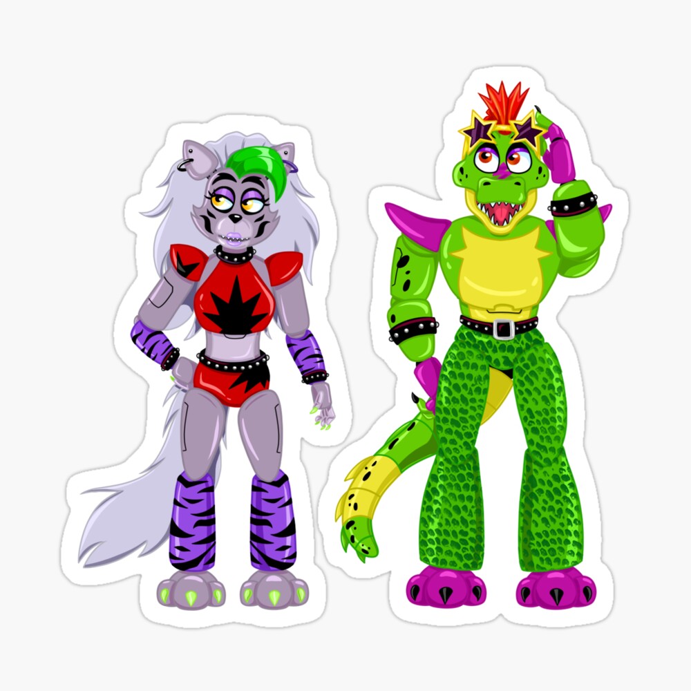 FNAF Security Breach Glamrock Roxanne Wolf and Monty Gator Fullbody Design