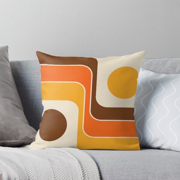 Item preview, Retro Geometric Stripes 730 Brown Orange Yellow and Beige designed and sold by tonymagnerart.