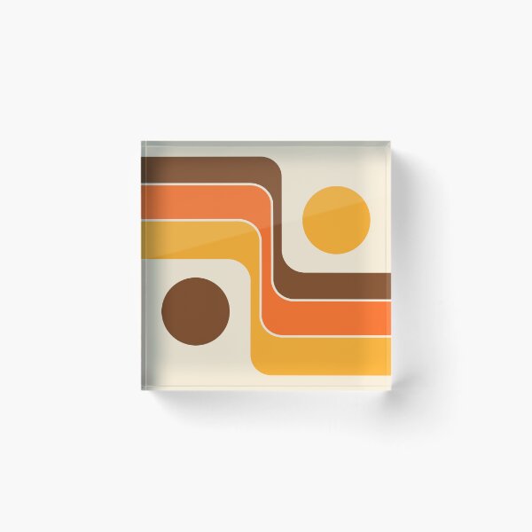 Item preview, Retro Geometric Stripes 730 Brown Orange Yellow and Beige designed and sold by tonymagnerart.
