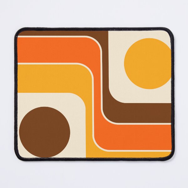 Item preview, Retro Geometric Stripes 730 Brown Orange Yellow and Beige designed and sold by tonymagnerart.