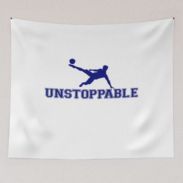 Item preview, Unstoppable football motif (full kick) designed and sold by DZ-Merch.