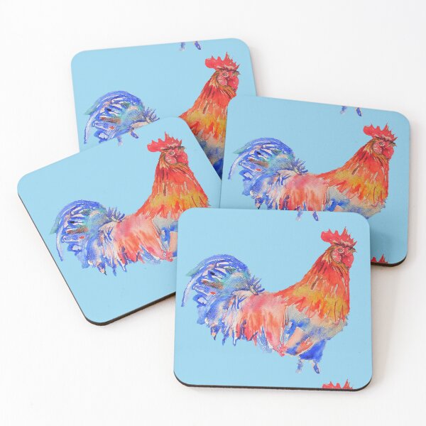 Item preview, Rooster Chicken Watercolor Painting designed and sold by Sarah  Rajkotwala.