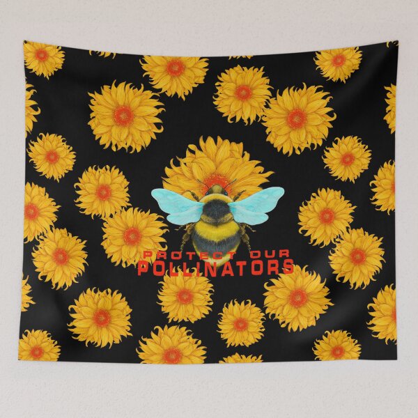 Item preview, Protect Our Pollinators Bumblebee and Sunrise Daisy #1 designed and sold by Silver Steer Design.