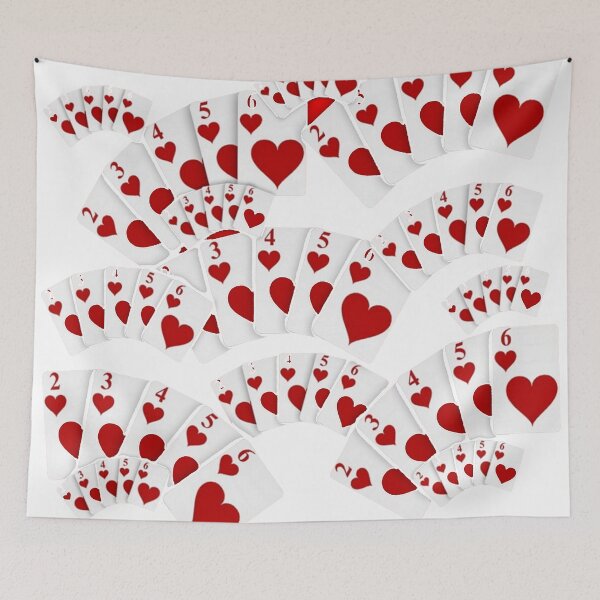 Item preview, CASINO WINNERS GAMBLING RED HEARTS FLUSH WHITE ART designed and sold by sharlesart.