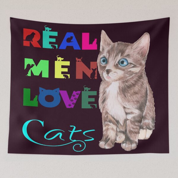Item preview, REAL MEN LOVE CATS designed and sold by hichametta.