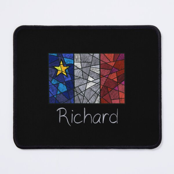 Item preview, Acadian Flag pastel mosaic Richard - Drapeau acadien mosaïque pastel vitrail Richard designed and sold by ColoursOfFrance.
