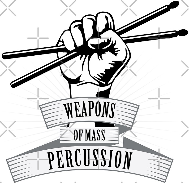 "Weapons of Mass Percussion" Stickers by CasualMood Redbubble