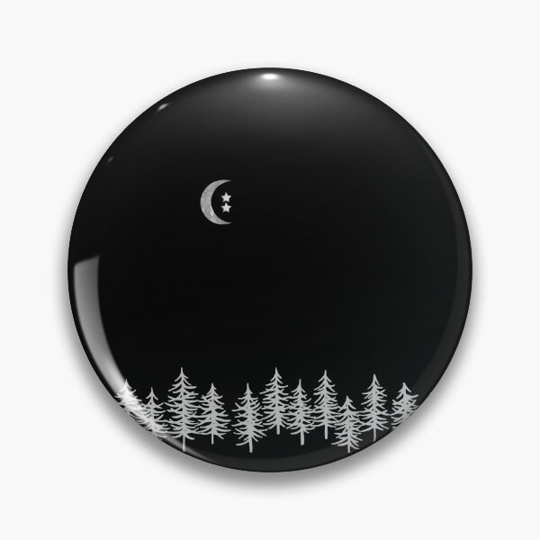 Item preview, Gray Crescent Moon and Stars in Night/Dark/Black Forest w/Trees designed and sold by ShaunSandhu.