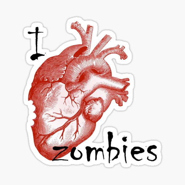 I Love Zombies Sticker