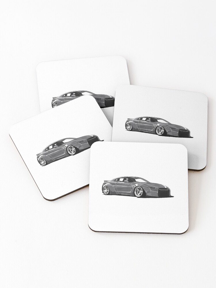 Thumbnail 1 of 5, Coasters (Set of 4), Nissan GT-R R-35 designed and sold by Teesigned.