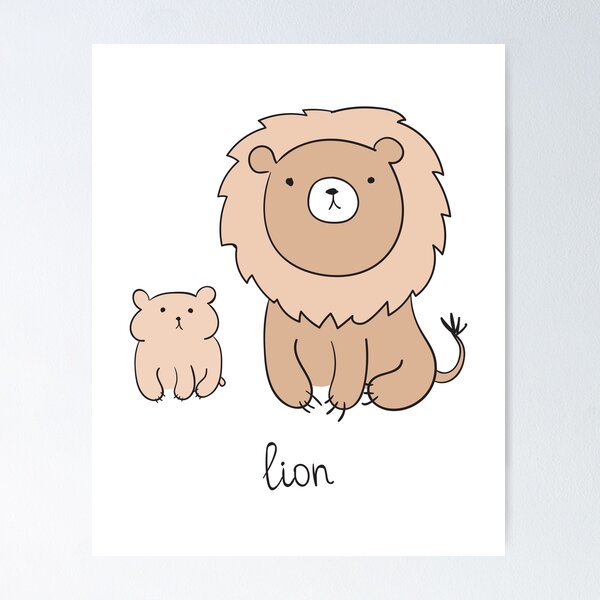 Item preview, Baby Lion and Cub doodle designed and sold by garykli.