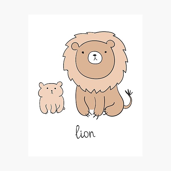 Item preview, Baby Lion and Cub doodle designed and sold by garykli.