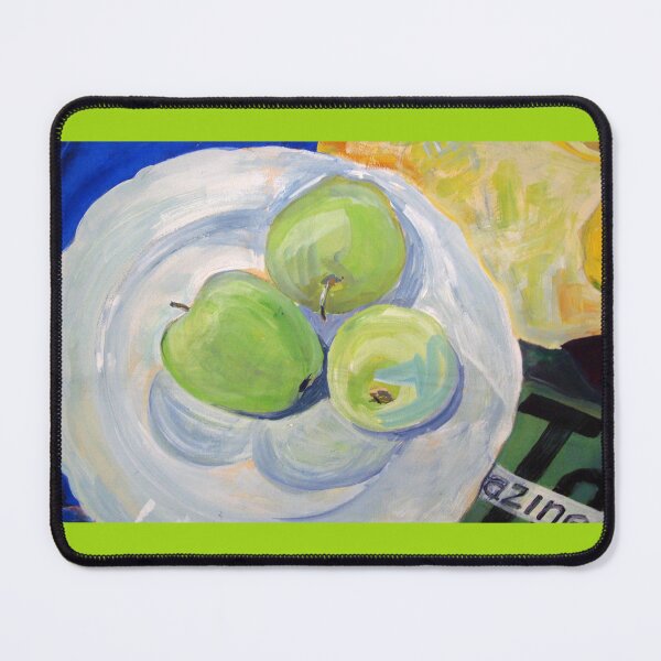 Item preview, Still Life Painting of Granny Smith Apples on a Plate designed and sold by ShoaffBallanger.