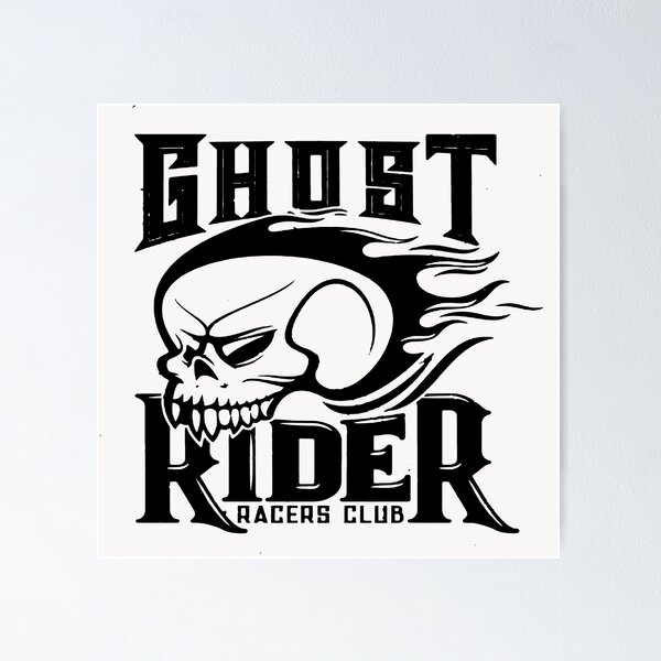 Item preview, Skull Emblems of Racing Club and Biker Riders Gang - Ghost Rider Black designed and sold by WearWolfDesigns.