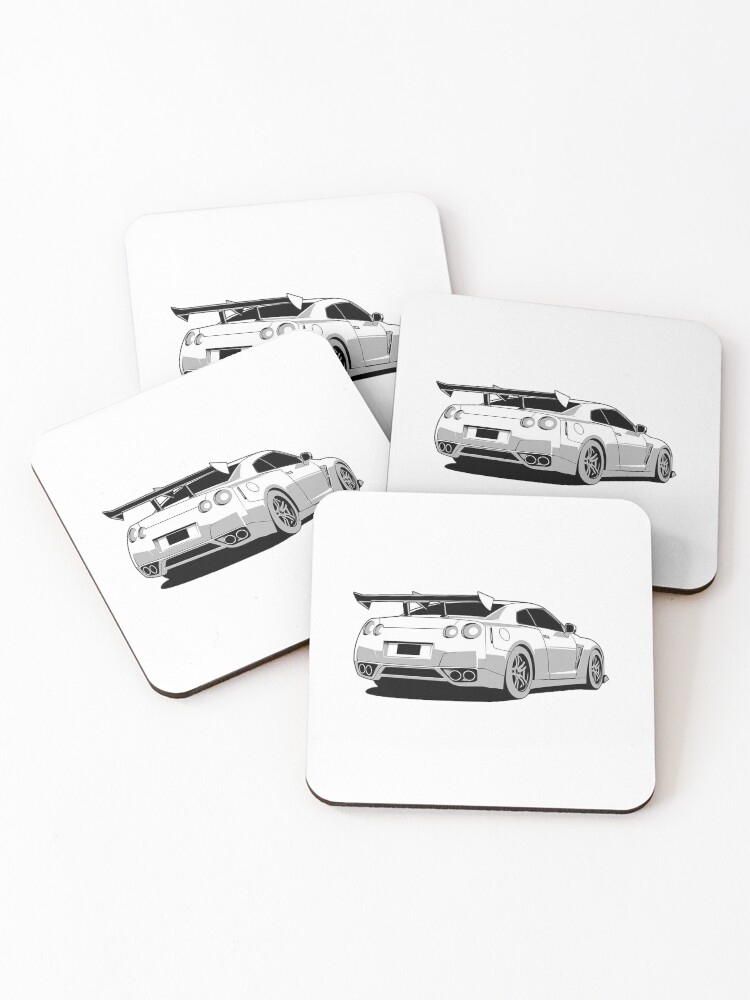 Thumbnail 1 of 5, Coasters (Set of 4), Nissan GT-R R-35 designed and sold by Teesigned.