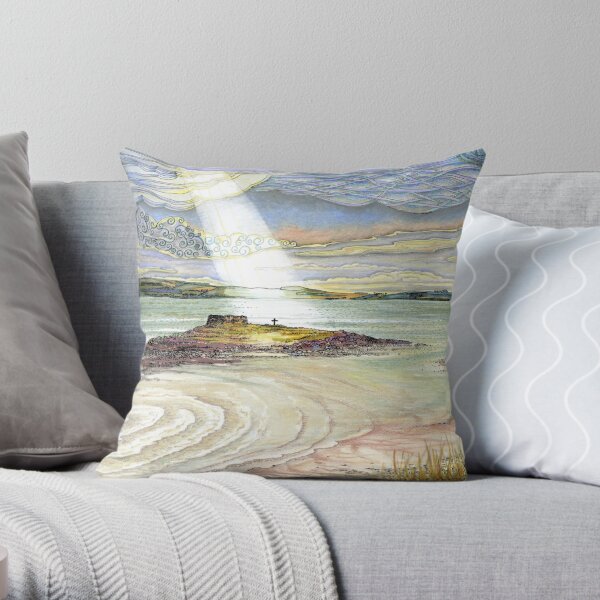St. Cuthbert's Island, Holy Island Throw Pillow
