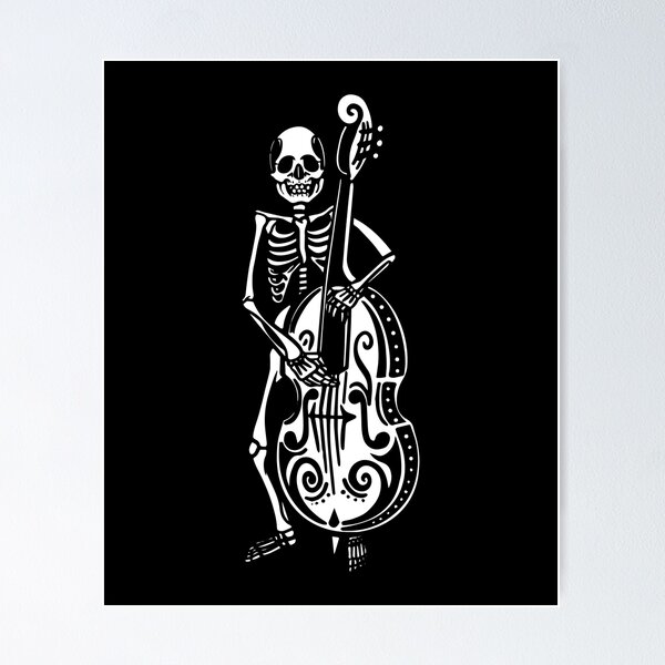 Aperçu de l'œuvre Squelette Violoncelle Musique créée et vendue par KingMasterStore.