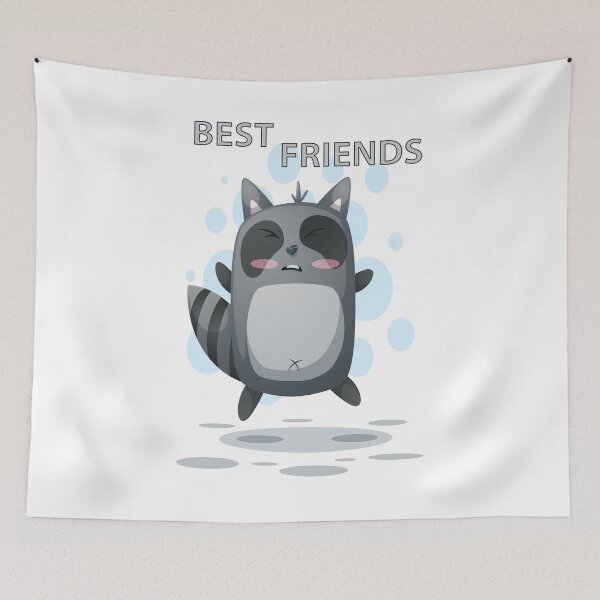 Item preview, Supercute Best Friends Raccoon Cartoon designed and sold by aventi24.