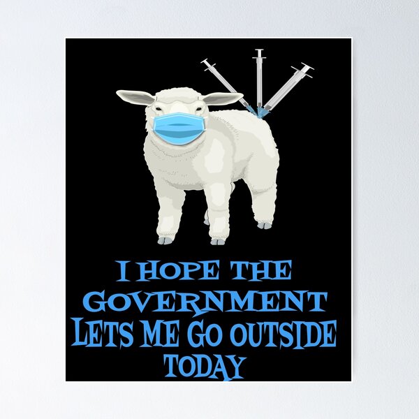 Item preview, Sheep with vaccine and mask wants to go outside . designed and sold by 1970Russell.