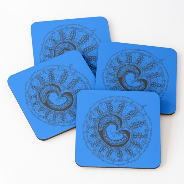 Item preview, Embryo and placenta anatomy organ-mandala Sticker designed and sold by CarstensChrist.