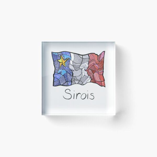 Artikelvorschau, Akadische Flagge flüssiges Mosaik Pastell Sirois Buntglas entworfen und verkauft von ColoursOfFrance.