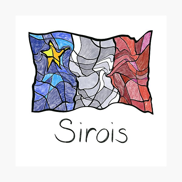 Artikelvorschau, Akadische Flagge flüssiges Mosaik Pastell Sirois Buntglas entworfen und verkauft von ColoursOfFrance.
