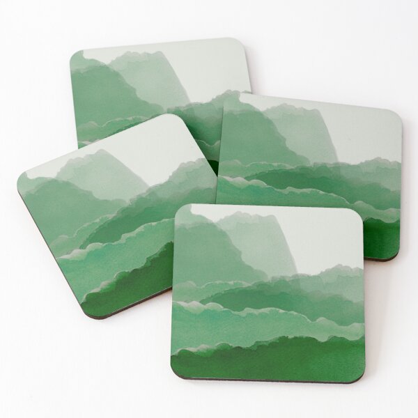Item preview, Emerald Green Abstract Watercolor Layered Painting  designed and sold by TeesForNerds.