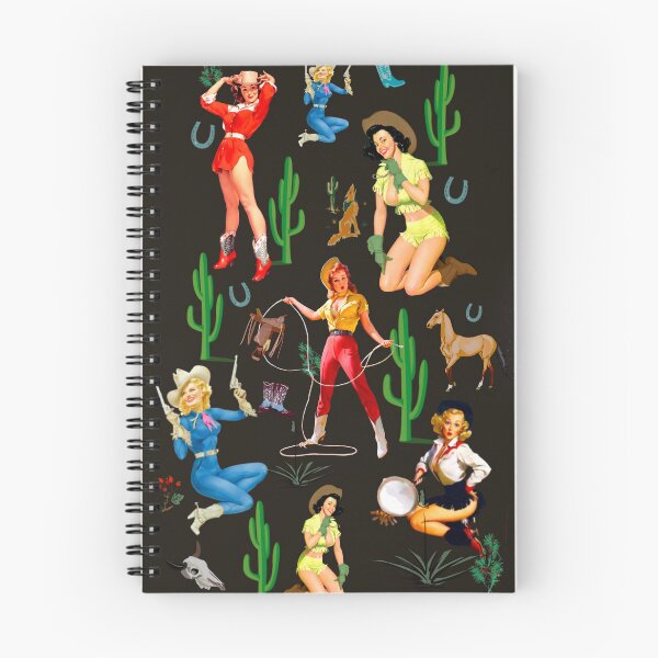 Item preview, Vintage cowgirl Pinup black designed and sold by WilderDesignC.