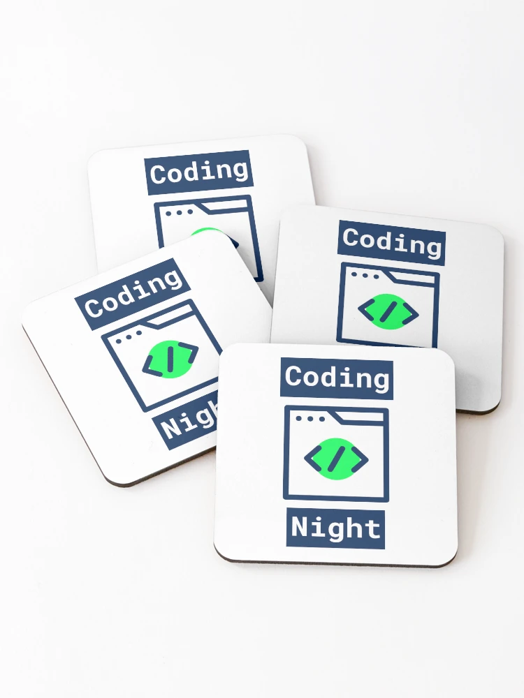 Thumbnail 1 of 5, Coasters (Set of 4), Computer Geek Coding Night designed and sold by ComputerGeeksTs.