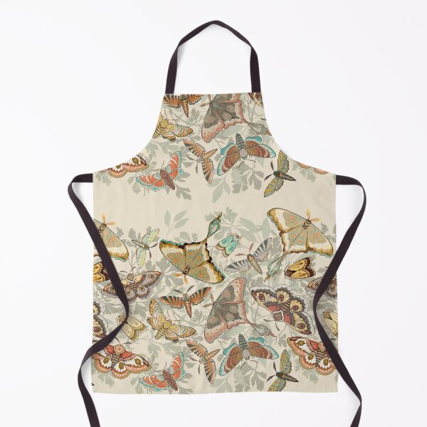 Item preview, Butterflies and Moths Horizontal Design on an ivory foliage background, larger scale designed and sold by Silver Steer Design.