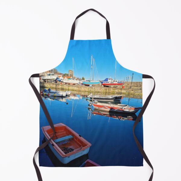Item preview, Vibrant shades of red and blue of the fishing boats at Dysart Harbour in Kirkcaldy designed and sold by S-and-W-4ever.