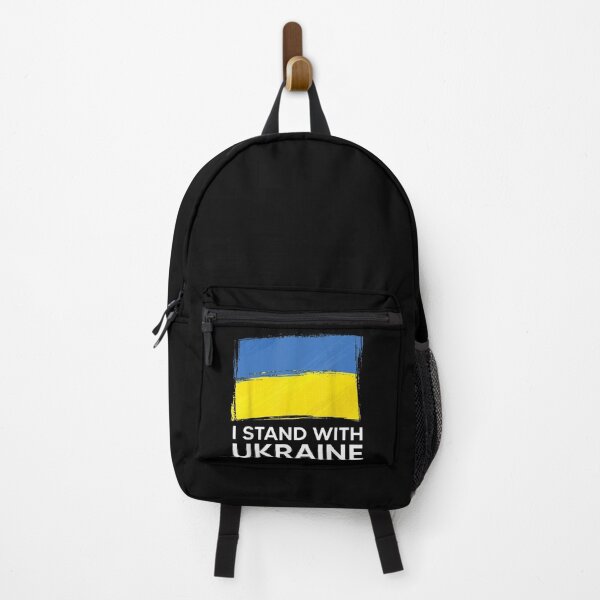 Item preview, I Stand with Ukraine Ukrainian flag supporting Ukraine designed and sold by LisaForHim.