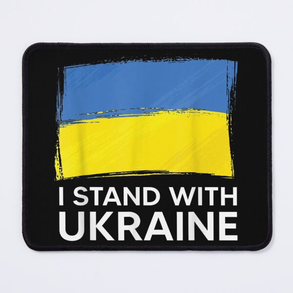 Item preview, I Stand with Ukraine Ukrainian flag supporting Ukraine designed and sold by LisaForHim.