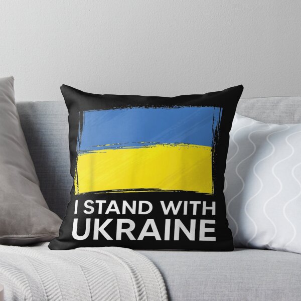 Item preview, I Stand with Ukraine Ukrainian flag supporting Ukraine designed and sold by LisaForHim.
