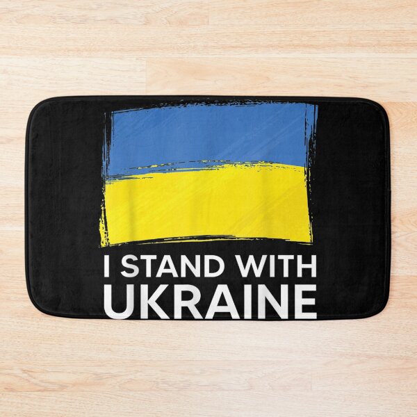 Item preview, I Stand with Ukraine Ukrainian flag supporting Ukraine designed and sold by LisaForHim.