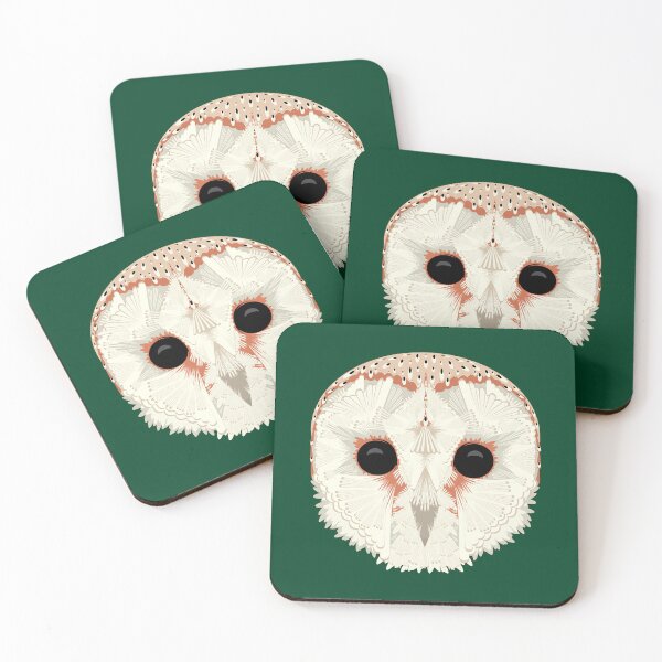 Item preview, Barn Owl - Dark Green designed and sold by Elisa Yinh Creative.