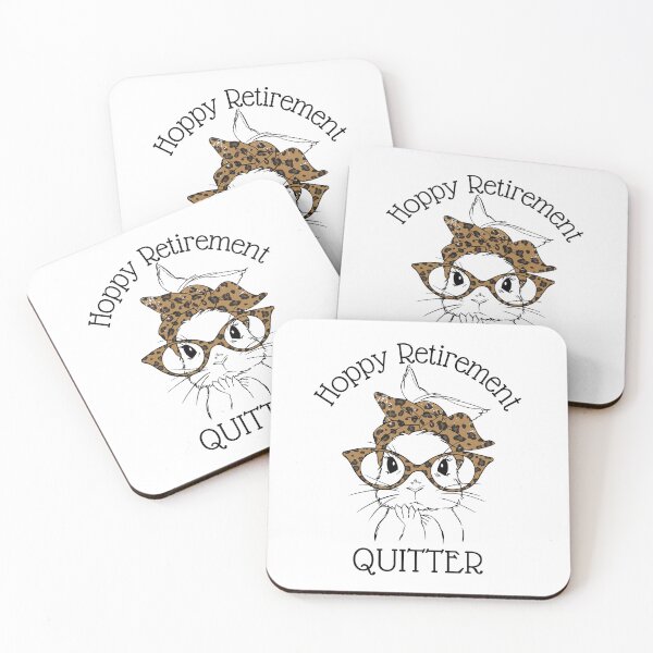 Item preview, Hoppy Retirement Quitter, Funny Hipster Bunny with Leopard Print Glasses and Accessories to Celebrate a Happy Retirement designed and sold by Auntieck.