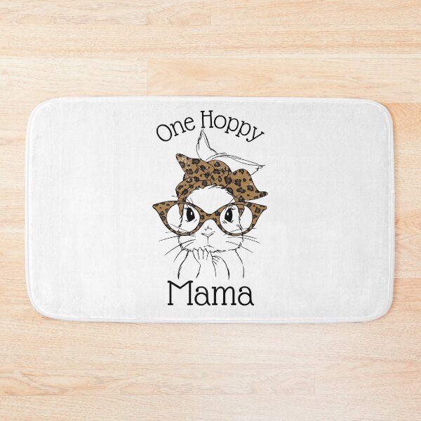 Item preview, One Hoppy Mama, Funny Hipster Bunny with Leopard Print Glasses and Accessories to Celebrate Motherhood designed and sold by Auntieck.