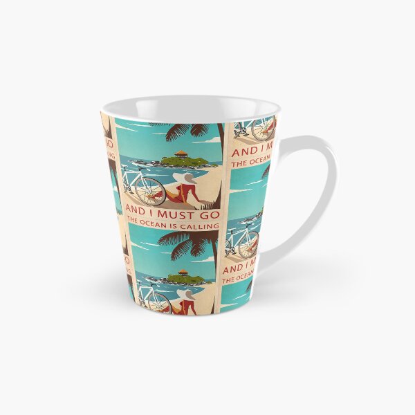 Item preview, retro art cycling girl ocean calling designed and sold by sovIlarion96.
