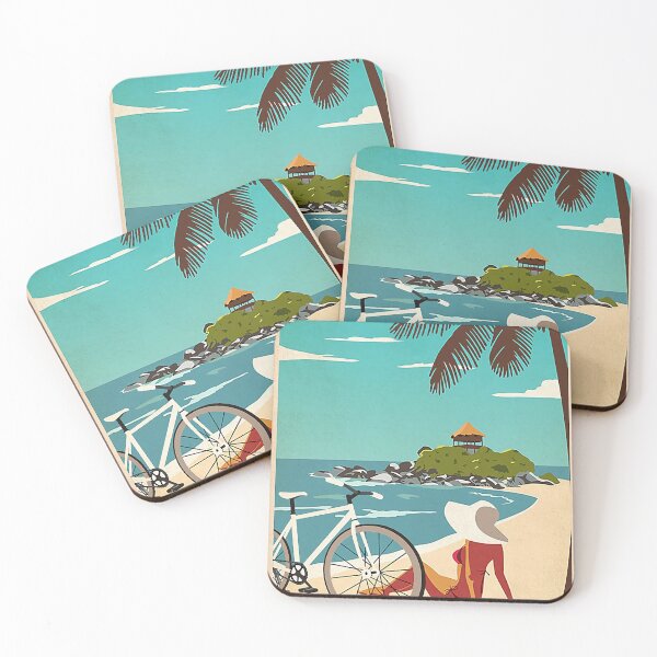 Item preview, retro art cycling girl ocean calling designed and sold by sovIlarion96.