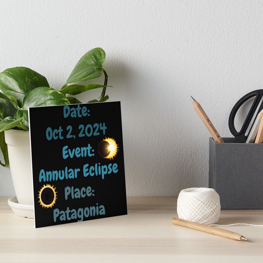 "Patagonia Annular Solar Eclipse 2024 " Art Board Print by marberway48