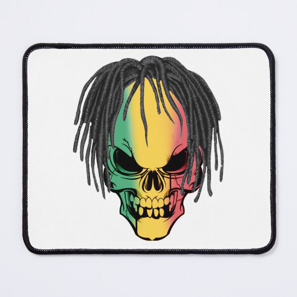 Item preview, Skull With Dreadlocks Rastafarian Rasta Jamaica designed and sold by DESIGNSPACK ® ✅.