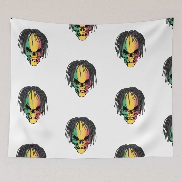 Item preview, Skull With Dreadlocks Rastafarian Rasta Jamaica designed and sold by DESIGNSPACK ® ✅.