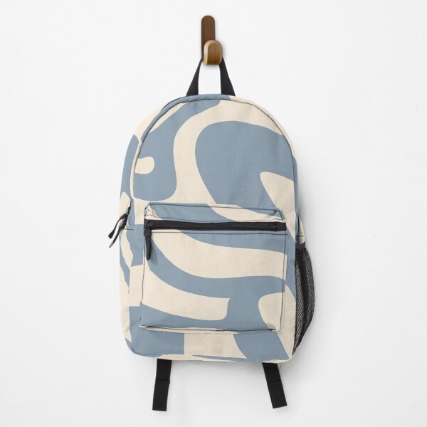 Item preview, Retro Liquid Swirl Abstract Pattern Blue & Cream designed and sold by scorpiolane.
